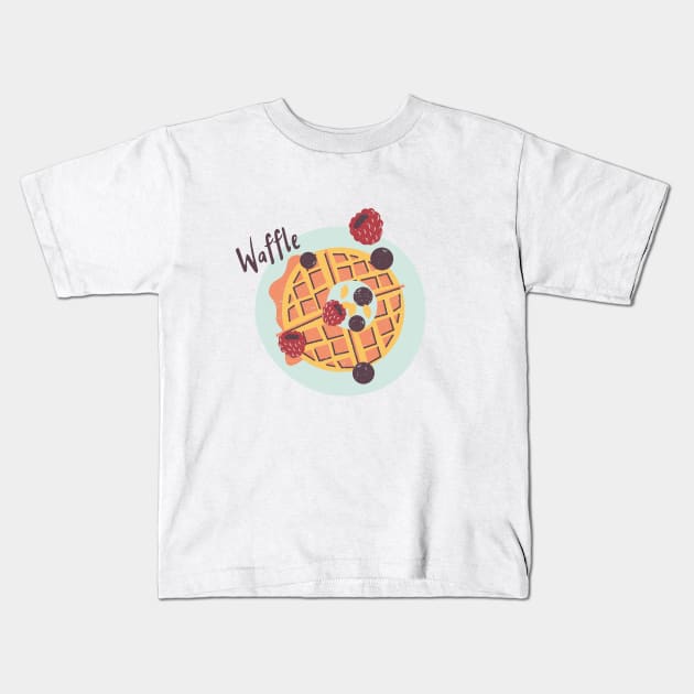 National Waffle Day Kids T-Shirt by ohsheep